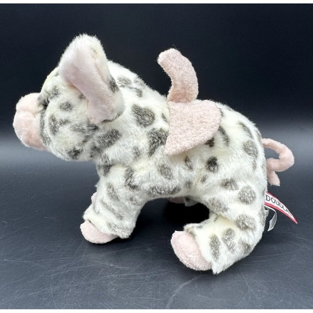 Handmade Pig Baby Blanket Lot w Douglas Pig Plush Pink Teal Rag Quilt